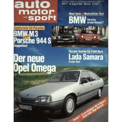 auto motor & sport Heft 17 / 16 August 1986 - Opel Omega