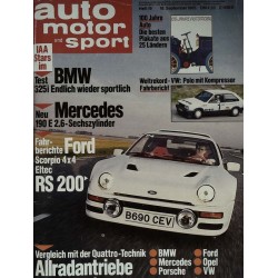 auto motor & sport Heft 19 / 18 September 1985 - Ford Eltec RS 200