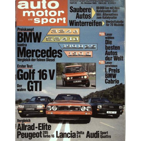 auto motor & sport Heft 22 / 30 Oktober 1985 - Allrad Elite