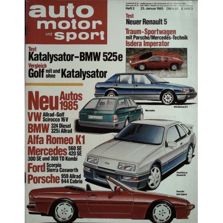 auto motor & sport Heft 2 / 23 Januar 1985 - Neue Autos