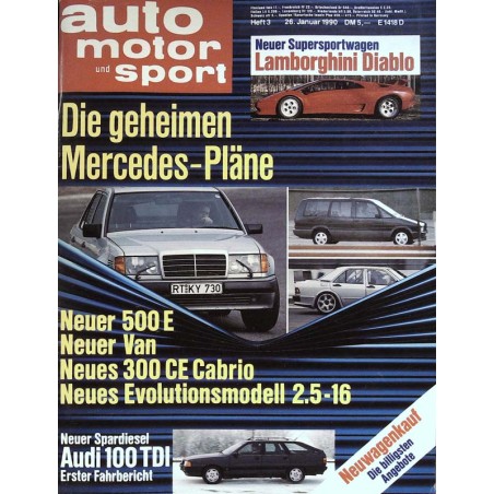 auto motor & sport Heft 3 / 26 Januar 1990 - Mercedes Pläne
