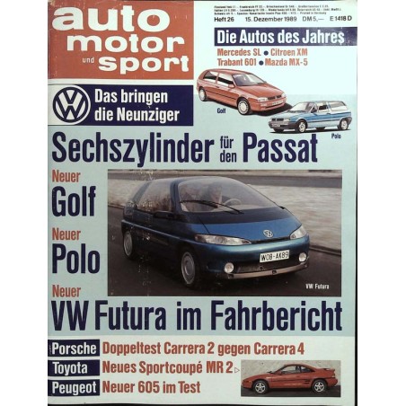 auto motor & sport Heft 26 / 15 Dezember 1989 - Volkswagen