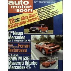 auto motor & sport Heft 1 / 9 Januar 1985 - Ferrari Testarossa
