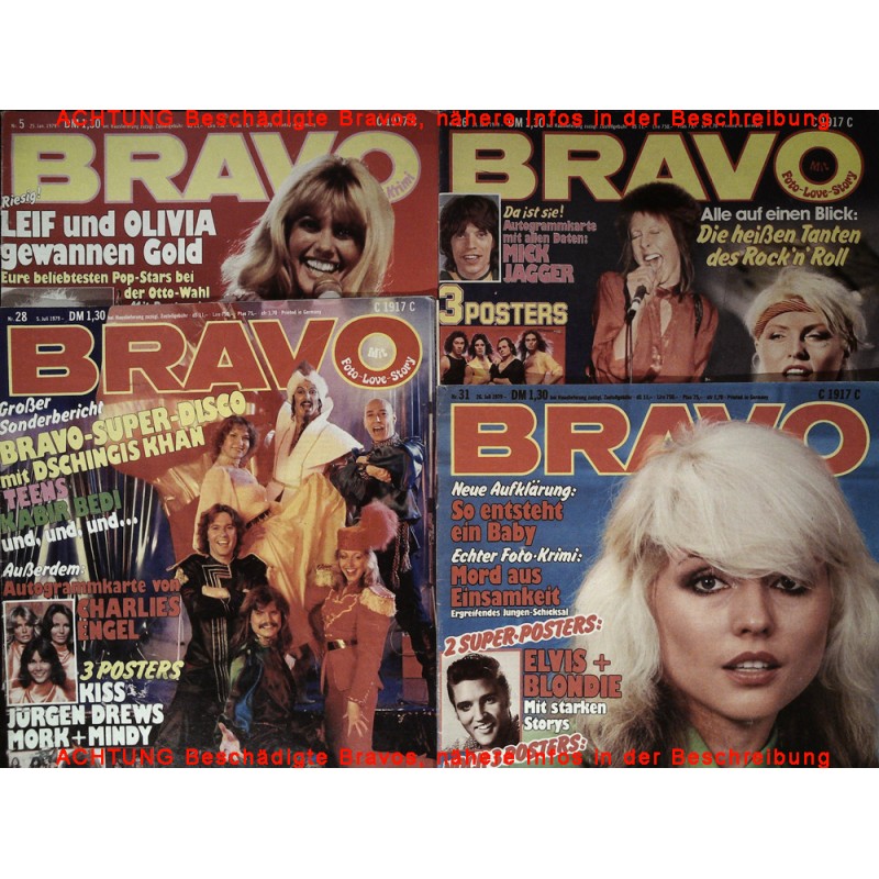 4er BRAVO Nr.5 / 26 / 28 / 31 von 1979 - Olivia, Blondie, Dschingis Khan