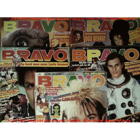 5er BRAVO Nr.4 / 5 / 6 / 9 / 19 von 1983 - Shaky, E.T., Limahl...
