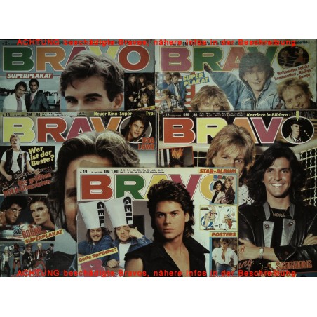 5er BRAVO Nr.2 / 12 / 16 / 18 / 19 von 1986 - Rob Lowe, Douglas...