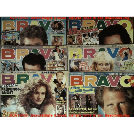 6er BRAVO Nr.23  / 26  / 27  / 28 / 39 / 50 von 1990 - Julia, Reim...