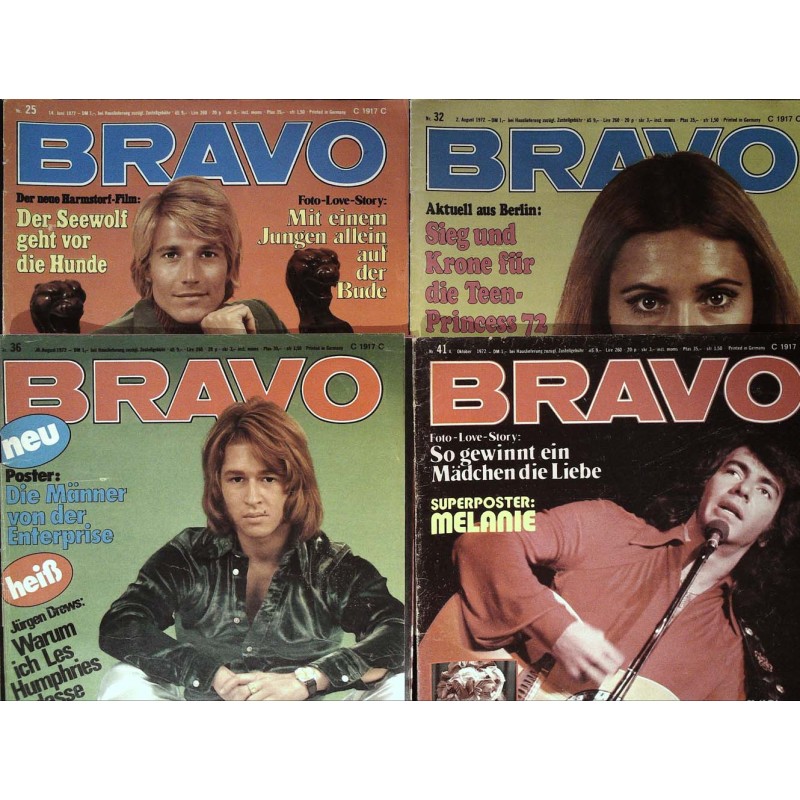 4er BRAVO Nr.25 / 32 / 36 / 41 von 1972 - Peter Maffay, Daliah...