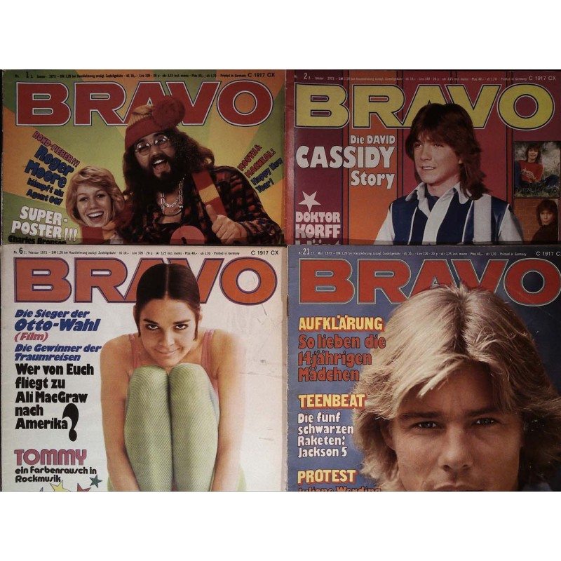 4er BRAVO Nr.1 / 2 / 6 / 21 von 1973 - Vincent, Ali MacGraw...
