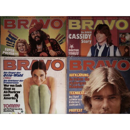 4er BRAVO Nr.1 / 2 / 6 / 21 von 1973 - Vincent, Ali MacGraw...