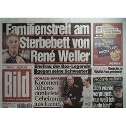 Bild Zeitung Montag, 7 August 2023 - Rene Weller