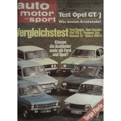 auto motor & sport Heft 12 / 5 Juni 1971 - Vergleichstest