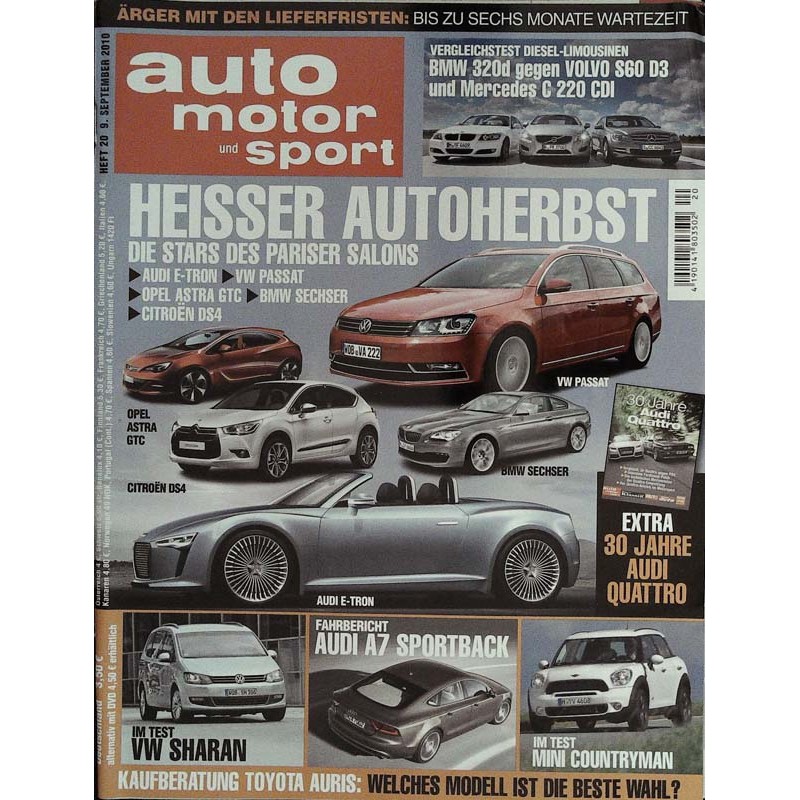 auto motor & sport Heft 20 / 9 September 2010 - Heisser Autoherbst