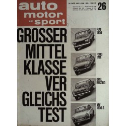 auto motor & sport Heft 26 / 28 Dezember 1963 - Mittelklasse Vergleich