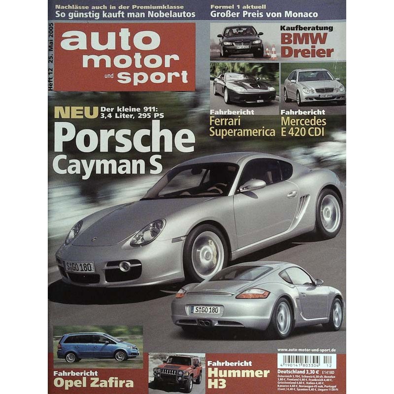 auto motor & sport Heft 12 / 25 Mai 2005 - Porsche Cayman S