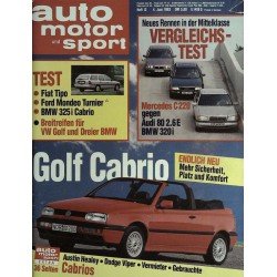 auto motor & sport Heft 12 / 4 Juni 1993 - Golf Cabrio