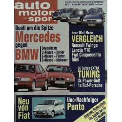 auto motor & sport Heft 13 / 18 Juni 1993 - Mercedes gegen BMW