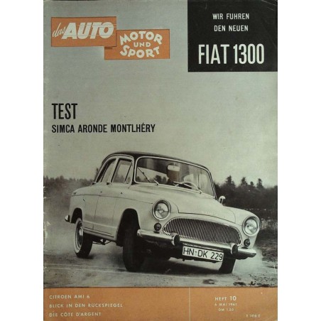 auto motor & sport Heft 10 / 6 Mai 1961 - Test Simca Aronde