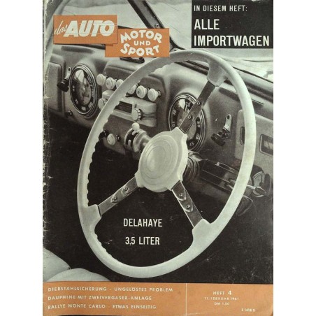 auto motor & sport Heft 4 / 11 Februar 1961 - Delahaye 3,5 Liter