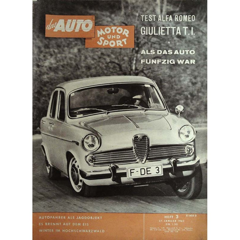 auto motor & sport Heft 3 / 27 Januar 1962 - Alfa Romeo Giulietta