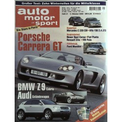 auto motor & sport Heft 21 / 4 Oktober 2000 - Porsche Carrera GT