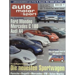 auto motor & sport Heft 1 / 27 Dezember 2000 - Die Sportwagen