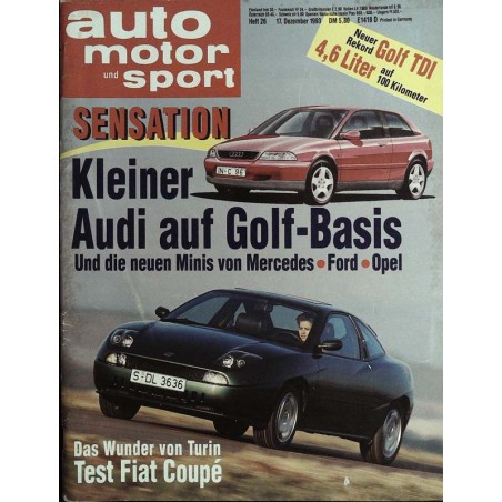 auto motor & sport Heft 26 / 17 Dezember 1993 - Fiat Coupe