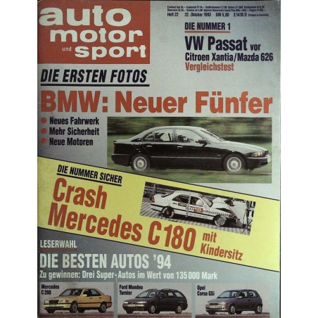 auto motor & sport Heft 22 / 22 Oktober 1993 - BMW Fünfer