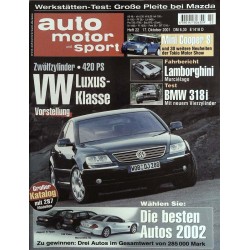 auto motor & sport Heft 22 / 17 Oktober 2001 - VW Luxus-Klasse