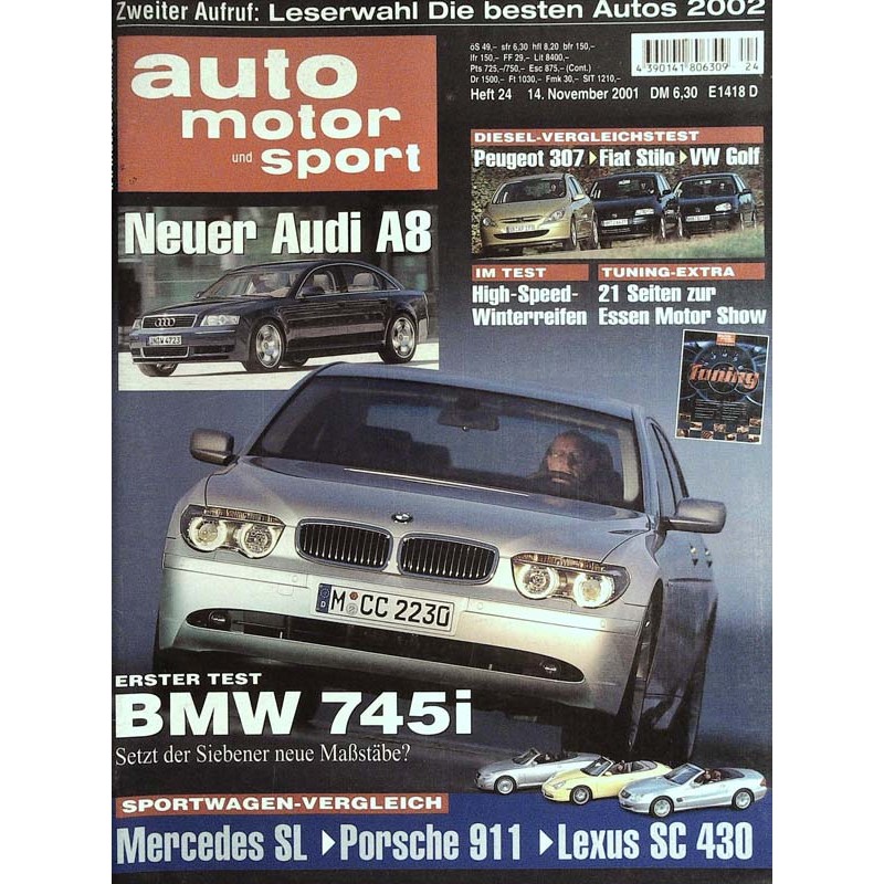 auto motor & sport Heft 24 / 14 November 2001 - BMW 745i