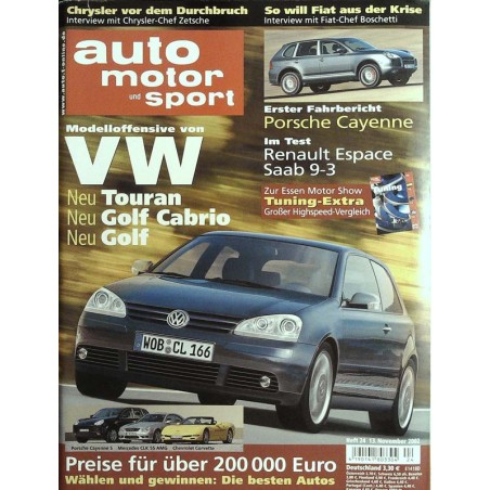 auto motor & sport Heft 24 / 13 November 2002 - Modell VW