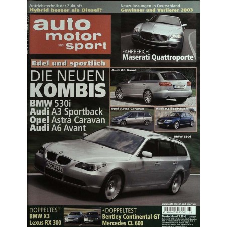 auto motor & sport Heft 3 / 21 Januar 2004 - Die neuen Kombis