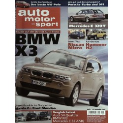 auto motor & sport Heft 1 / 23 Dezember 2002 - BMW X3