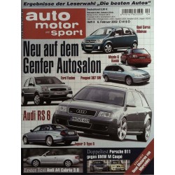 auto motor & sport Heft 4 / 6 Februar 2002 - Genfer Autosalon