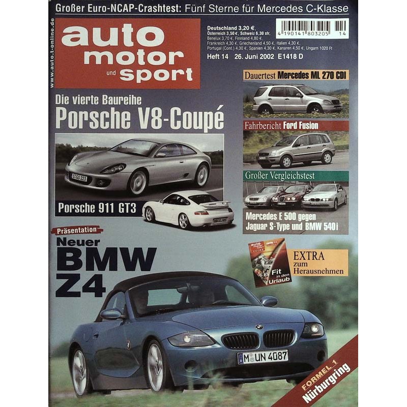 auto motor & sport Heft 14 / 26 Juni 2002 - Neuer BMW Z4
