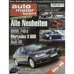 auto motor & sport Heft 19 / 4 September 2002 - Audi A8