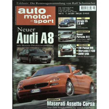 auto motor & sport Heft 15 / 11 Juli 2001 - Maserati Assetto Corsa