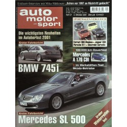 auto motor & sport Heft 21 / 2 Oktober 2001 - Mercedes SL 500