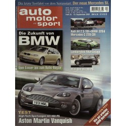 auto motor & sport Heft 20 / 19 September 2001 - Aston Martin Vanquish