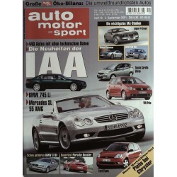 auto motor & sport Heft 19 / 5 September 2001 - Die Neuheiten der IAA