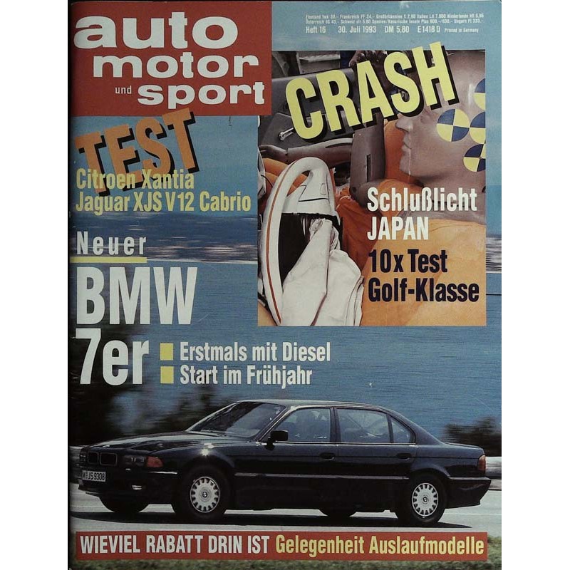 auto motor & sport Heft 16 / 30 Juli 1993 - Neuer BMW 7er