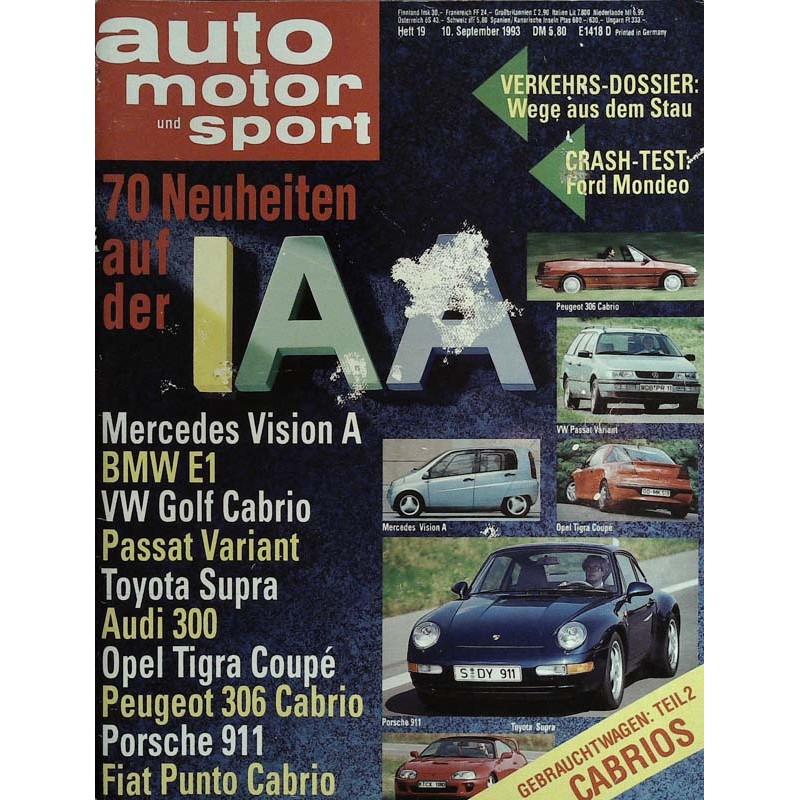 auto motor & sport Heft 19 / 10 September 1993 - Die IAA