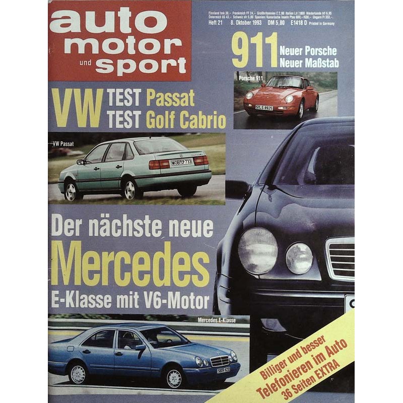 auto motor & sport Heft 21 / 8 Oktober 1993 - Mercedes E-Klasse