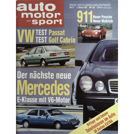 auto motor & sport Heft 21 / 8 Oktober 1993 - Mercedes E-Klasse