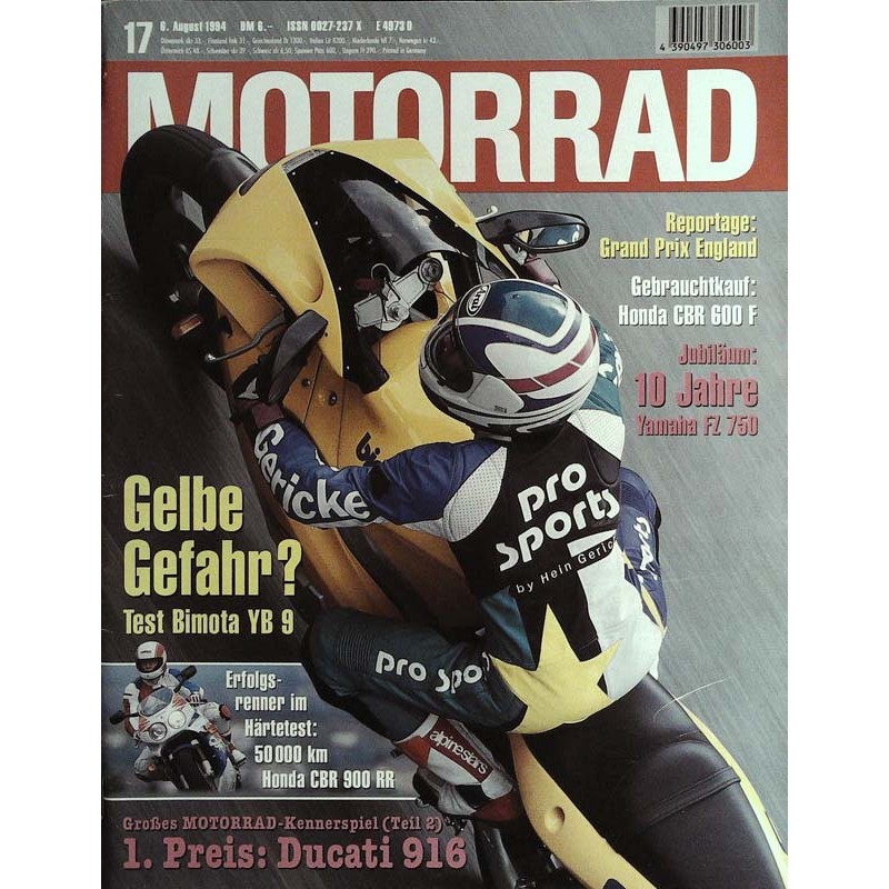 Das Motorrad Nr.17 / 6 August 1994 - Bimota YB 9