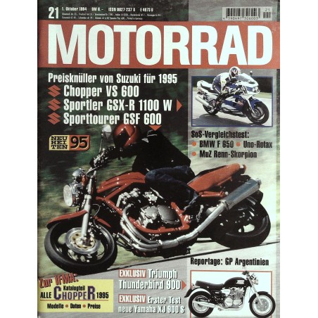 Das Motorrad Nr.21 / 1 Oktober 1994 - Suzuki Maschinen