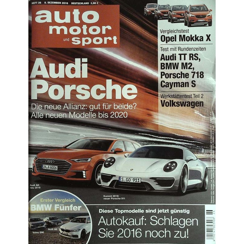 auto motor & sport Heft 26 / 8 Dezember 2016 - Audi Porsche