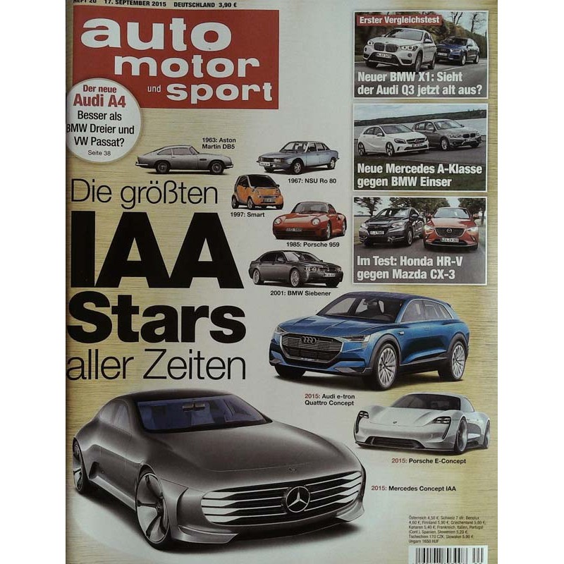 auto motor & sport Heft 20 / 17 September 2015 - IAA Stars