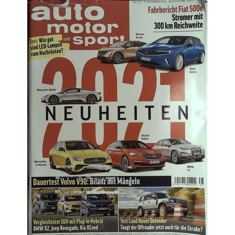 auto motor & sport Heft 25 / 19 November 2020 - Neuheiten 2021