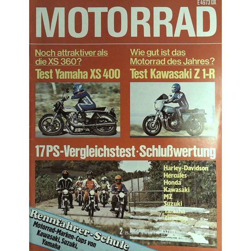 Das Motorrad Nr.2 / 25 Januar 1978 - 17 PS-Vergleichstest